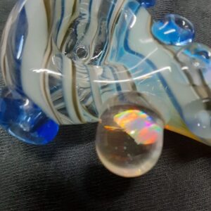 Glass Pipe - Silver Fumed Spoon With Opal