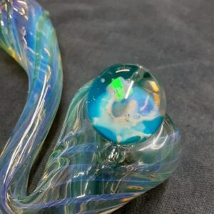 Glass Pipe - Silver Fumed Sherlock With Opal