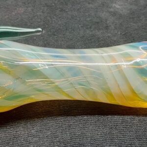 Glass Pipe - Silver Fumed Chillum With Horn